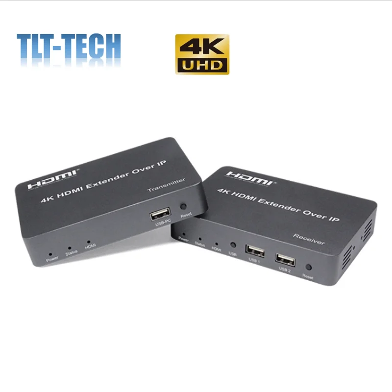 150M 4K HDMI Extender TX RX Over IP KVM RJ45 Cat5E Cat6 Ethernet Cable Support USB Mouse Keyboard Extension Lossless Compression