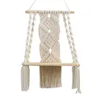 Деревянная доска, деревянные подвесные настенные полки в стиле бохо, настенное крепление, плетеные деревянные богемные макраме, настенные подвесные полки для дома