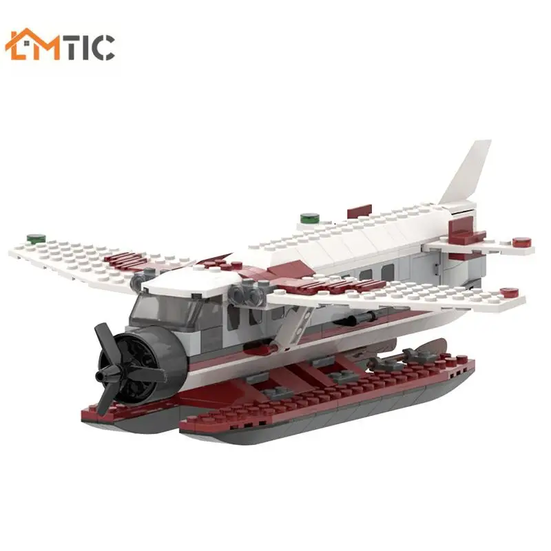 

MOC DIY Toys Cessnaded Sea Aircraft Tech Ocean Air Plane Model Building Blocks Bricks For Children Educational Xmas Gifts