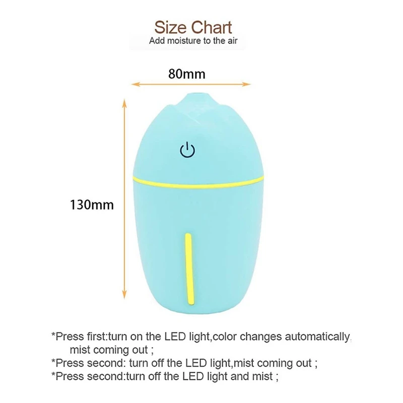 

Car Essential Oil Diffuser,Portable Mini USB Humidifier with Colorful Night Light for Home Office Bedroom Travel