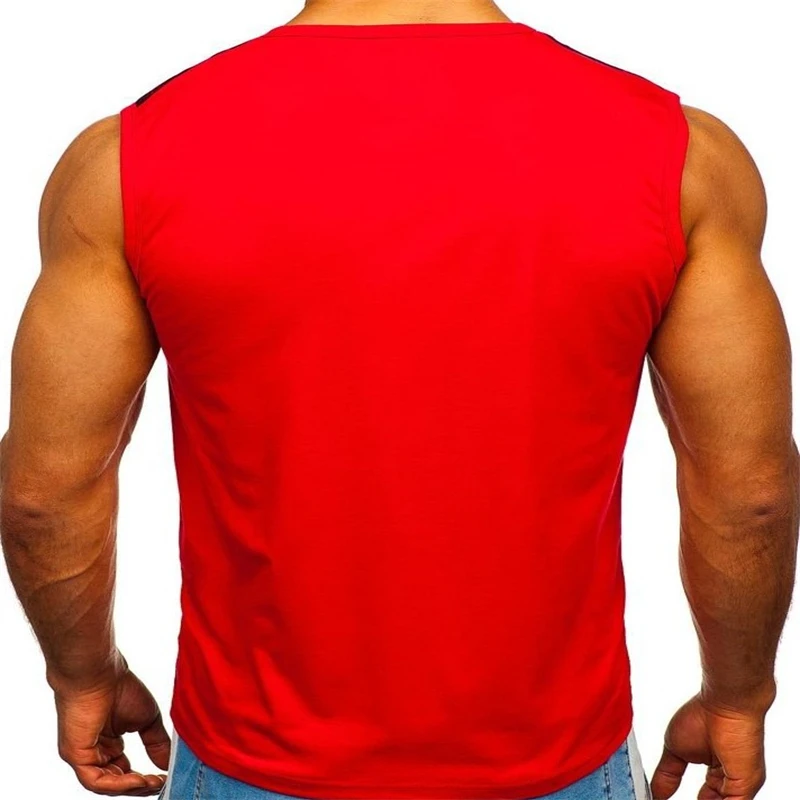 

Muscular men's cotton gym vest men's sleeveless vest boys bodybuilding clothing undershirt fitness stringing vest