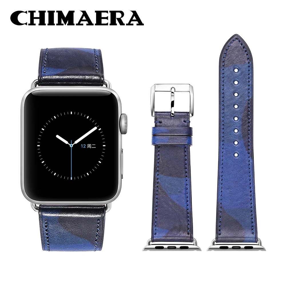 CHIMAERA Fashion Genuine Leather Watch Band for Iwatch Link Sport for Apple Watch Strap 38mm 42mm Series1 Series2 Series3 Strap