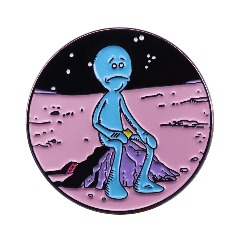 Sad Meeseeks эмалированный значок аниме в виде поля для сидения|Броши| |