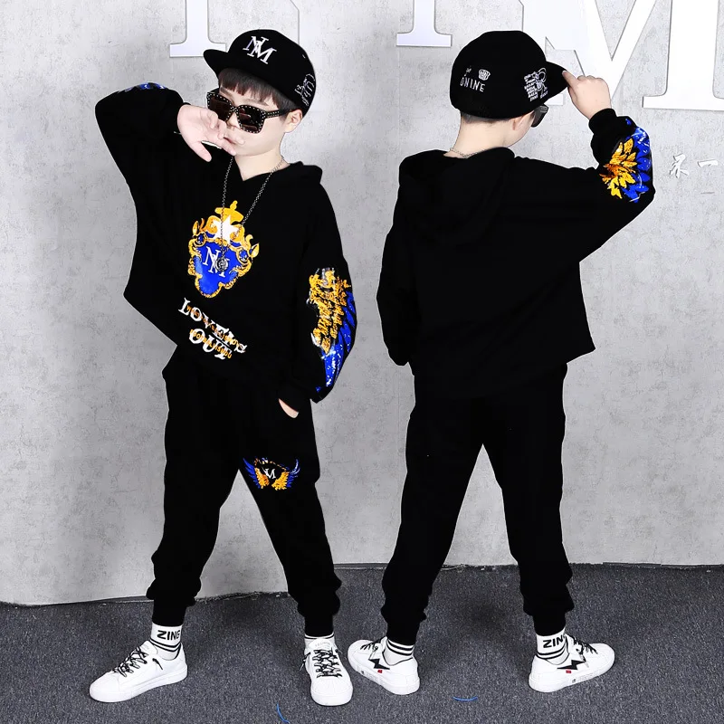 

Children Clothing Sets Autumn Boys Sports Suit Hooded Sweatshirt+Pants 2Pcs Kids Clothes Tracksuit for Boys Teenager Sportswear