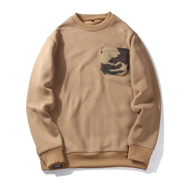 

Ymwmhu Camouflage Packet Sweatshirt for Men Warm Autumn and Winter Casual Basic Male Hoodies Loose Minimalism Clothing Brand