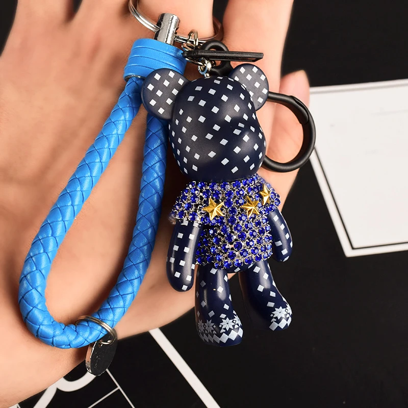 Милый мультяшный медведь Bomgom брелок сделай сам Ремесло Стразы кожаный ремешок