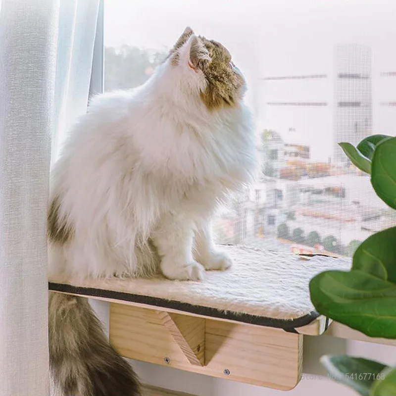 

Solid Wood Cat Hammock Window Sill Detachable Nest Climbing Frame Jumping Platform Pet Supplies