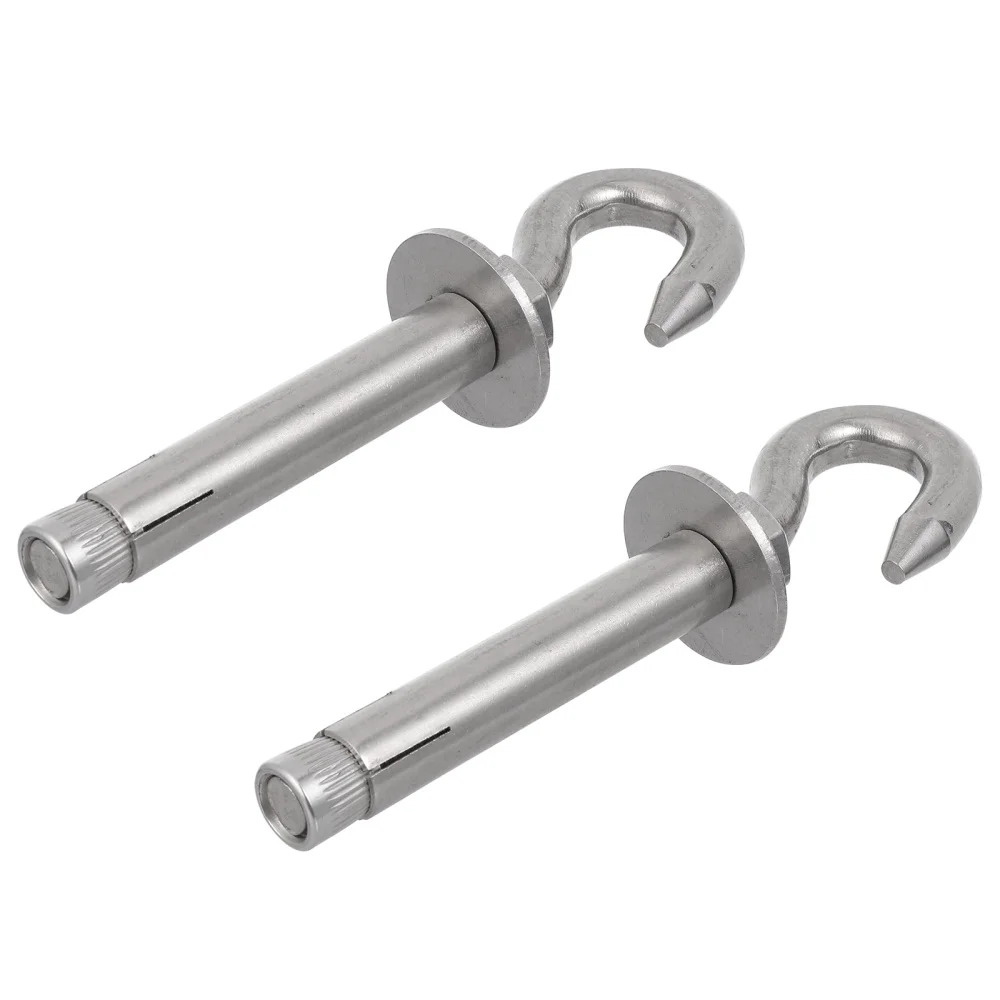 

2Pcs Stainless Steel Swing Hangers Expansion Bolts Heavy Duty Hooks (Silver)