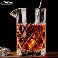 600ml 20 ounce rhombus pattern japanese style crystal cocktail mixing glass bar tool barware