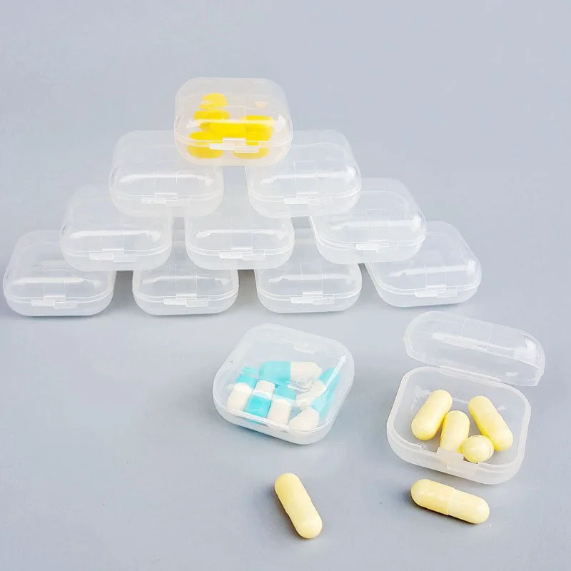 

5Pcs Medicine Pill Case Mini Plastic Transparent Travel Storage Vitamin Box Sort Tablet Holder Organizer Container Health Care