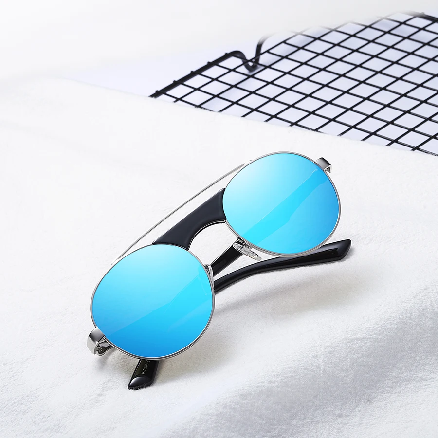 AEVOGUE Новые мужские и женские солнцезащитные очки в стиле ретро стимпанк круглая