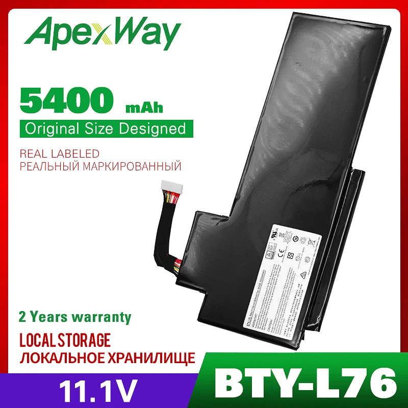 Аккумулятор ApexWay для MSI GS70 2OD 11 1 в 2 шт. 2PE 2QC 2QD 2QE GS72 od qc 2|Аккумуляторы ноутбуков| |