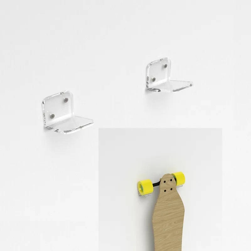 

1 Pair Brackets Acrylic Skateboard Deck Mount Durable Hanging Brackets