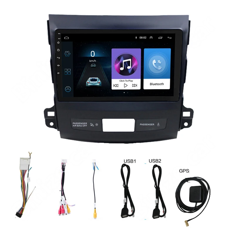 Автомобильный мультимедийный плеер 9 дюймов Android 1 2 Din стерео GPS радио для Mitsubishi