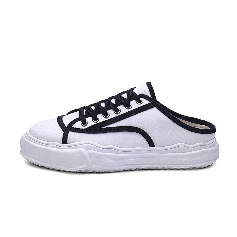 

XUEBOOT мужские повседневные летние дышащие слипоны 2021 на плоской подошве, мужские тапочки, размер 39-44, винтажные классические парусиновые туф...