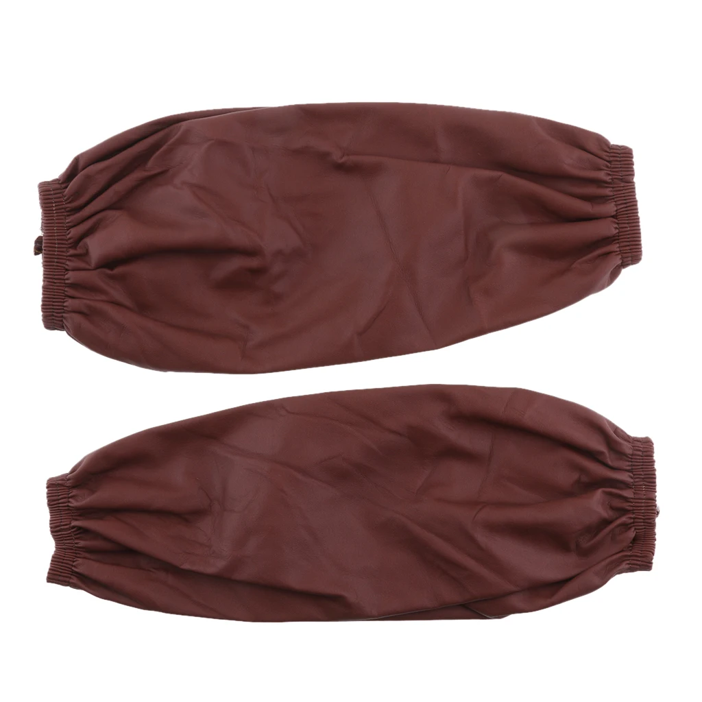 

1 пара кожаных водонепроницаемых маслостойких быстросохнущих кухонных нарукавников MagiDeal, манжеты унисекс с эластичной линией