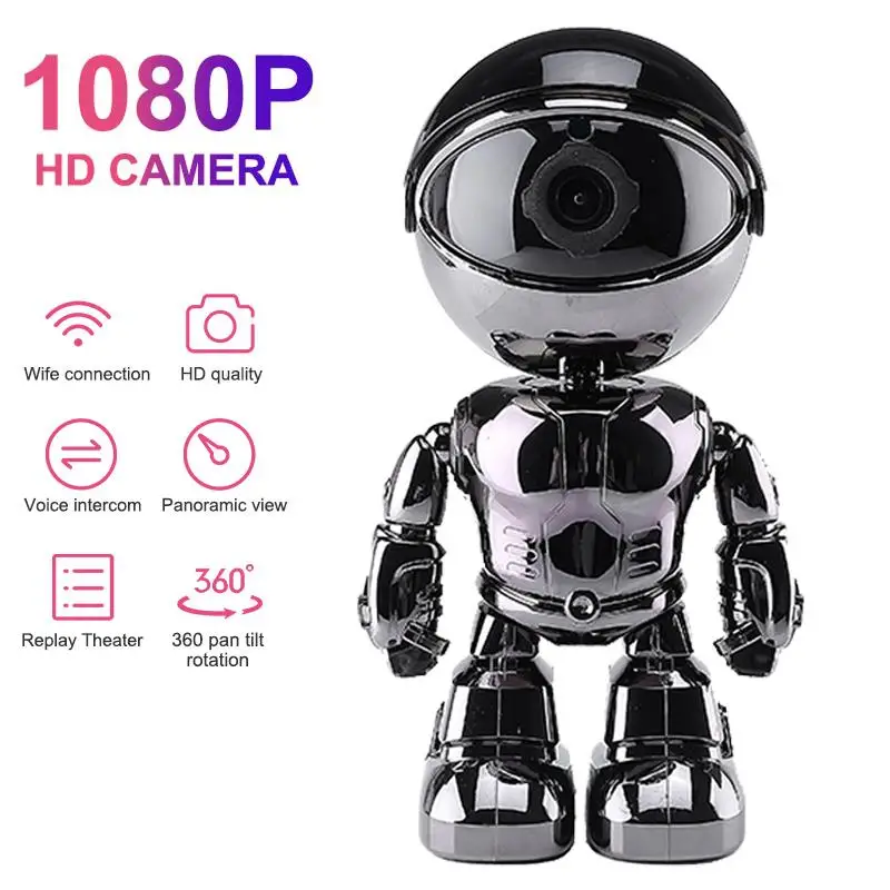 WI FI Камера IP 1080P HD Крытый человека обнаружения Ночное видение 355 градусов