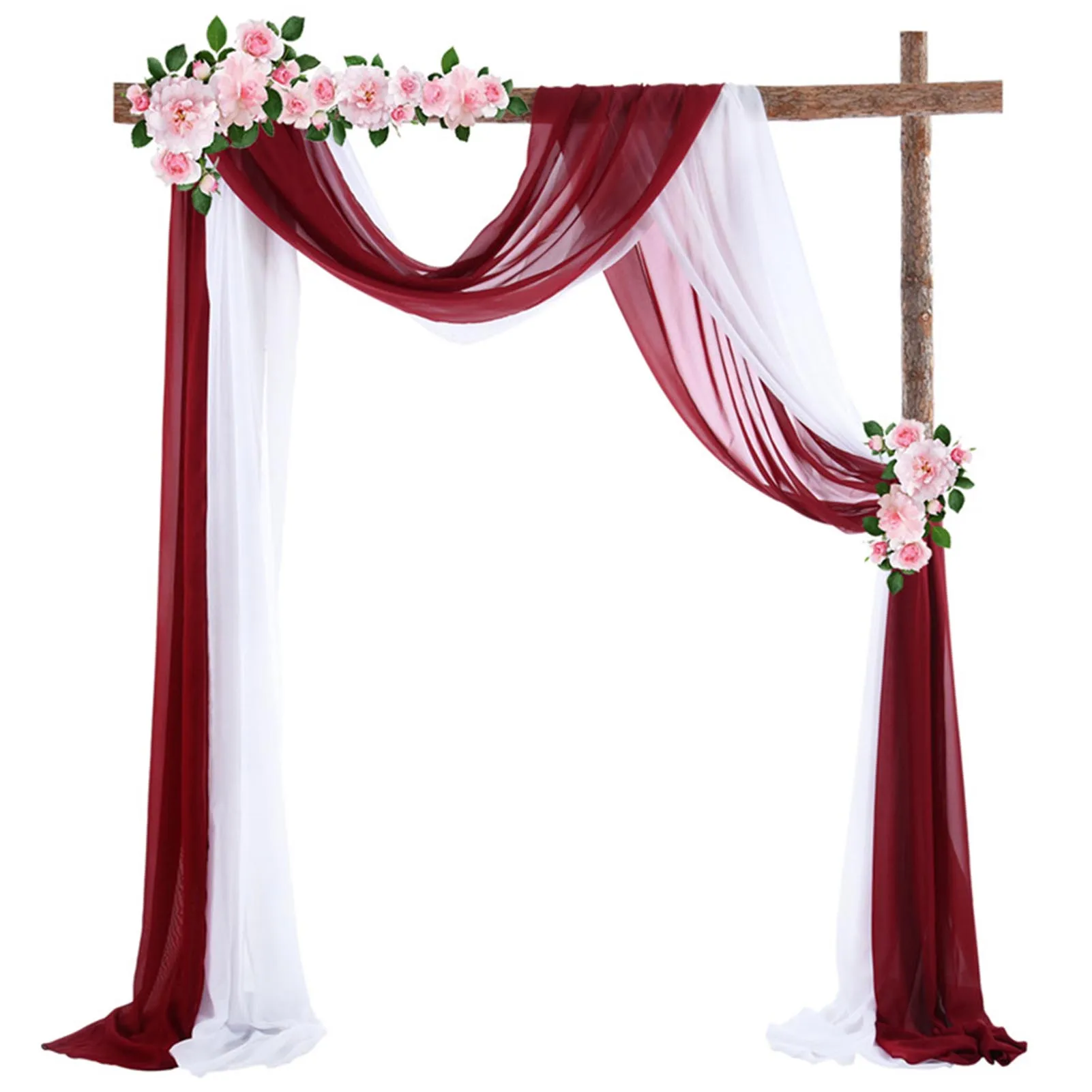 Wedding Arch Chiffon Drapes Panel Outdoor Ceremony Engagement Party Backdrop Curtain Photography Background Expedient | Дом и сад