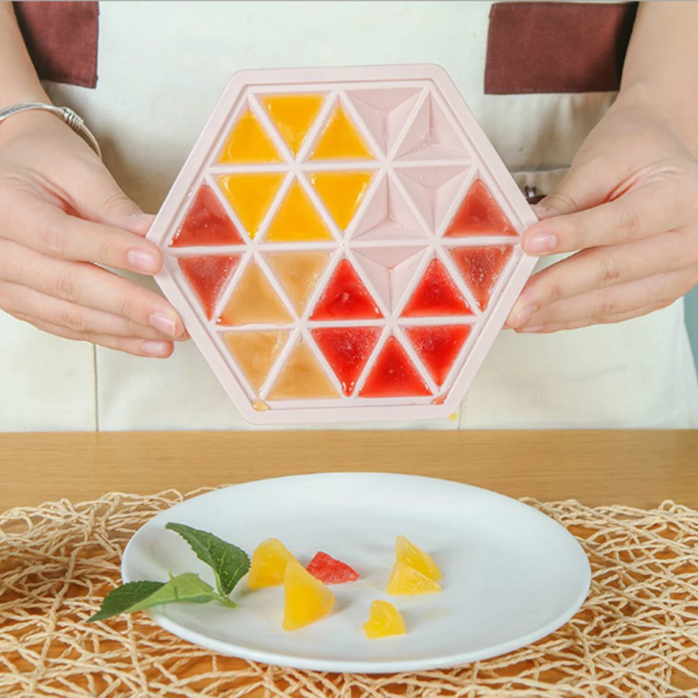 

DIY Hexagon Ice Cube Mould 24 Grids Popsicle Molds Ice Cream Mold PP Ice Cube Tray Kitchen Accessories