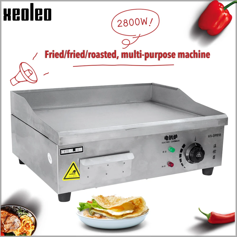 

XEOLEO Electric Griddle Grill Commercial Griddle Teppanyaki Machine Flat Plate Griddle Grilled Pancakes/steak/squid Machine 7mm