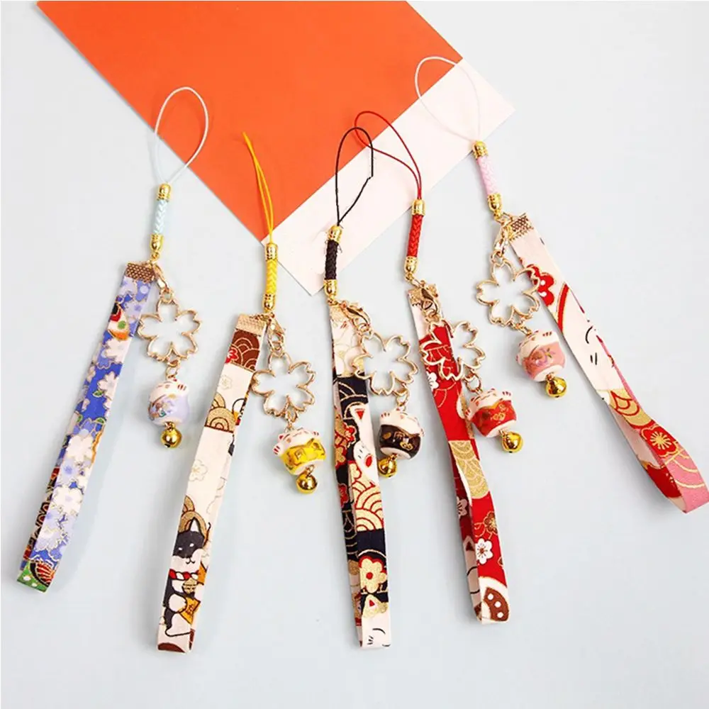 

1 Pc Style Cute Ceramics Lucky Cat Key Rings Cherry Blossoms Maneki Neko Key Chain Car Bag Pendent Mobile Accessories Women