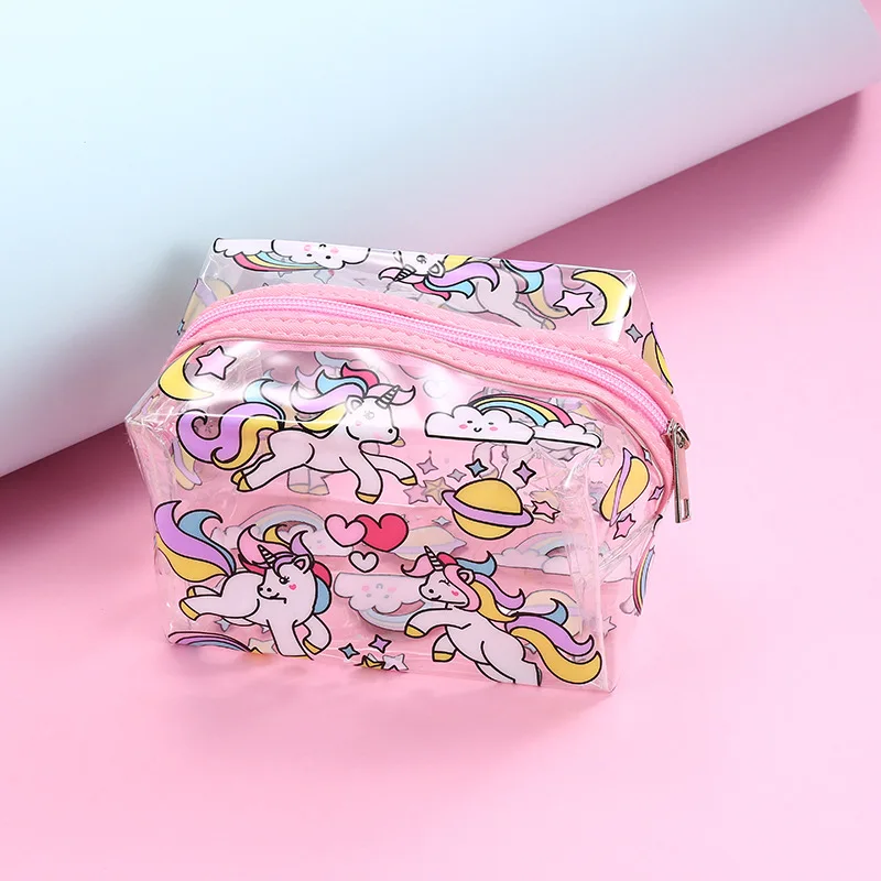 

WULI SEVEN New Transparent PVC Unicorn Cosmetic Bag Organizer Unicorn Make Up Pouch Toiletry Unicorn Bag