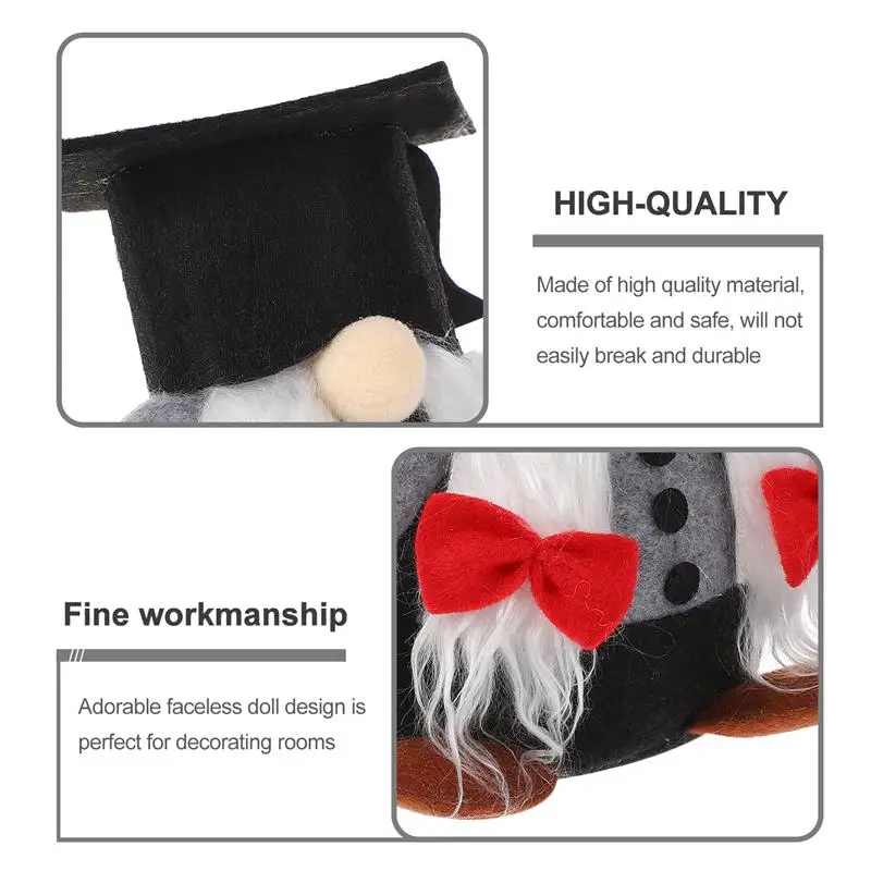 

1pc Creative Back-to-school Doll Cap Design Gnome Doll Ornament Faceless Doll