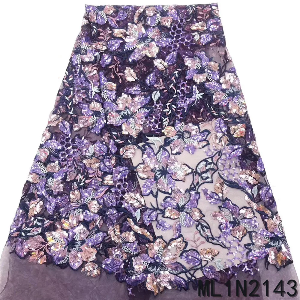

BEAUTIFICAL african fabrics lace sequins high quality wedding french embroidery lace material for dress sequins ML1N2143
