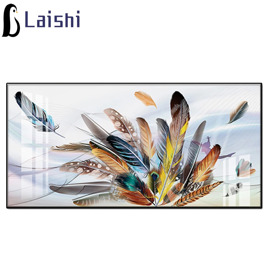 

Алмазная 5D картина «сделай сам», декоративная живопись большого размера, полная круглая мозаика с перьями, украшение для дома, подарок на де...