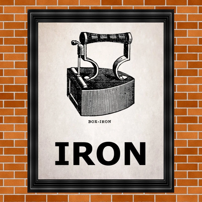 Стирка печать стирка сушка железная складка винтажные постеры Картина на холсте