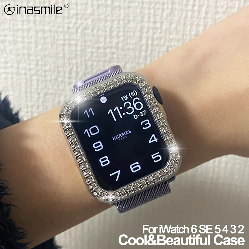 

Sparkling Diamond case For Iwatch SE 6 40mm 44mm for iwatch Bumper Cove case for Apple Watch Series 6 SE 5 4 3 2 1 38MM 42MM