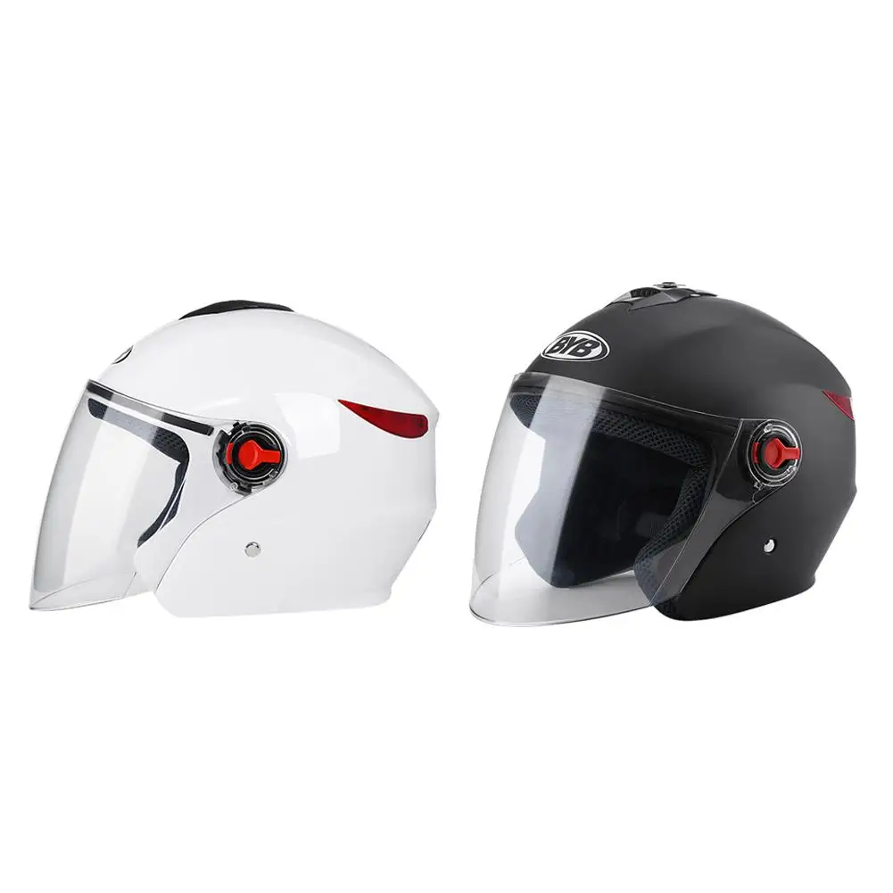 Мотоциклетный шлем с открытым лицом удобный на все годы козырьком от солнца для