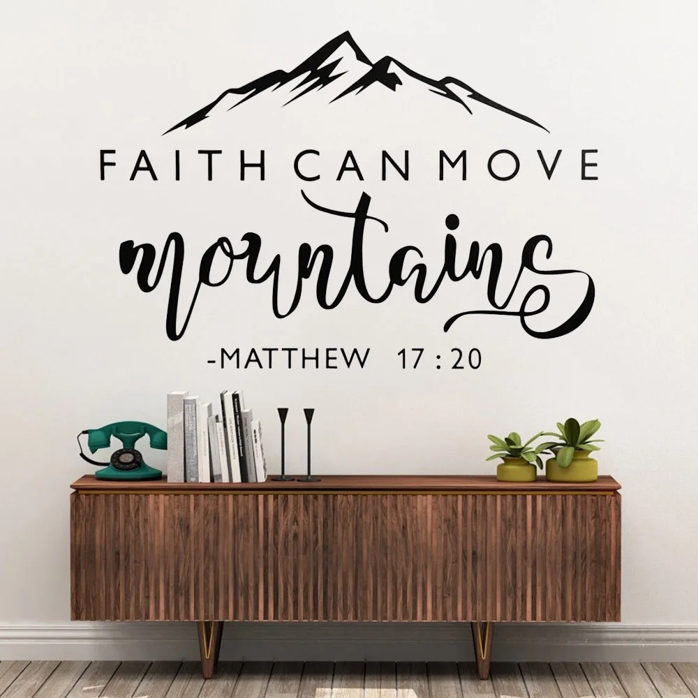Библия настенные наклейки виниловые на стену с надписью Faith Can Move Mountain украшение