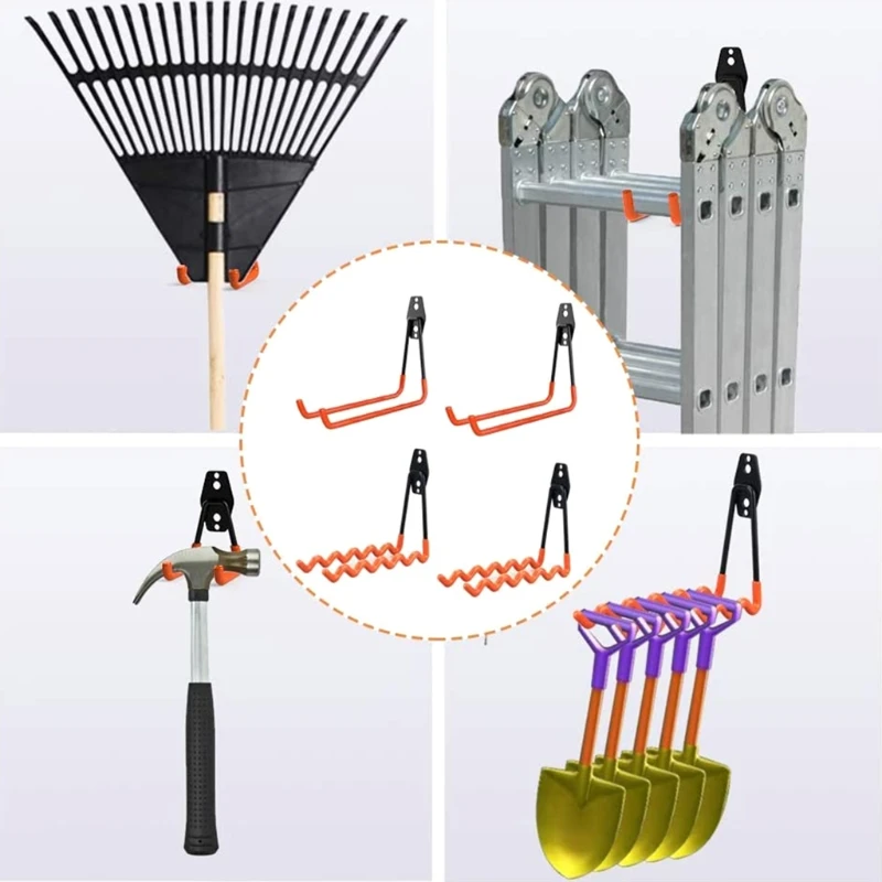 

Good New Steel Garage Storage Utility Double Hooks Wall Mount Holder for Organizing Power Tools Ladders Bulk Items Wave Hook