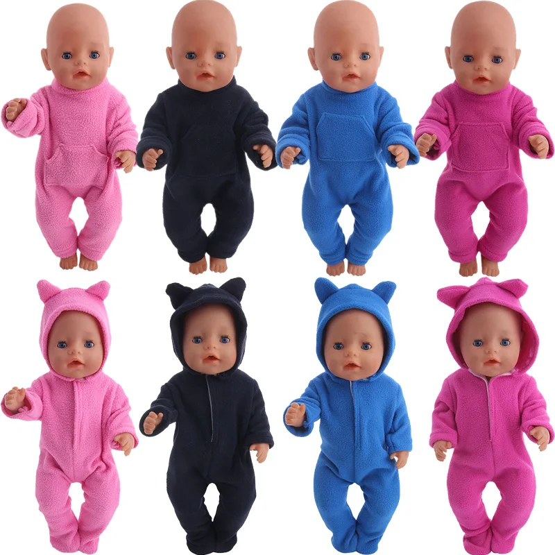 

Кукольная одежда Единорог сочетается с шляпой пижамы подходит для 18-дюймовых американских и 43 см Куклы новорожденных для детской повседневной жизни