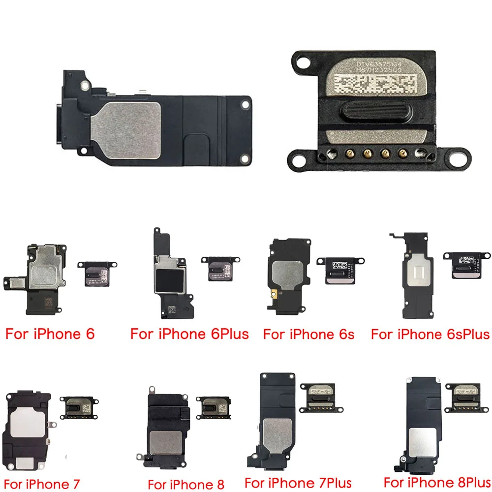 

Top New Earpiece EarSpeaker + Bottom Loud Speaker Listening Replacement Parts For iPhone 6 6Plus 6s 6sPlus 7 7Plus 8 8Plus