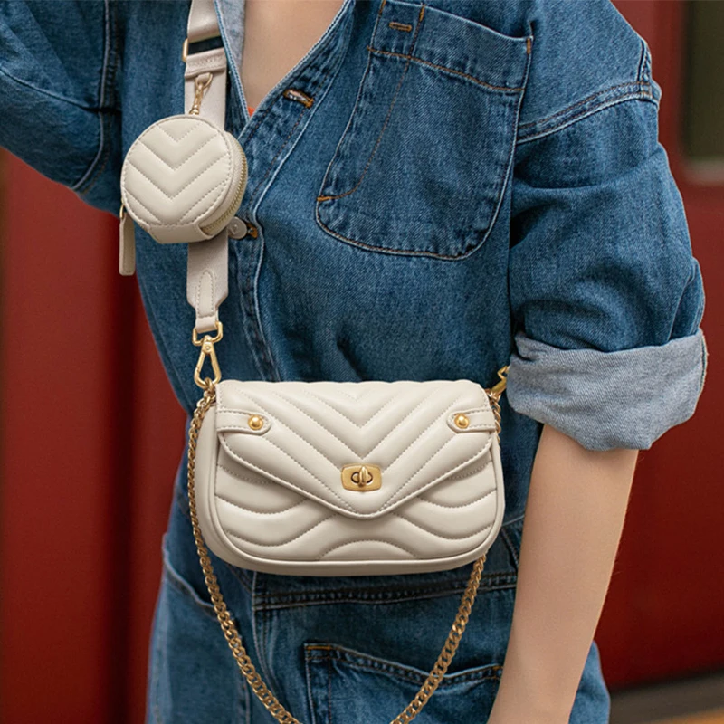 

Маленькая сумка через плечо для женщин, новинка 2021, кошелек и Сумки из искусственной кожи, Женская дорожная дамская сумка-слинг на цепочке, 2 ...