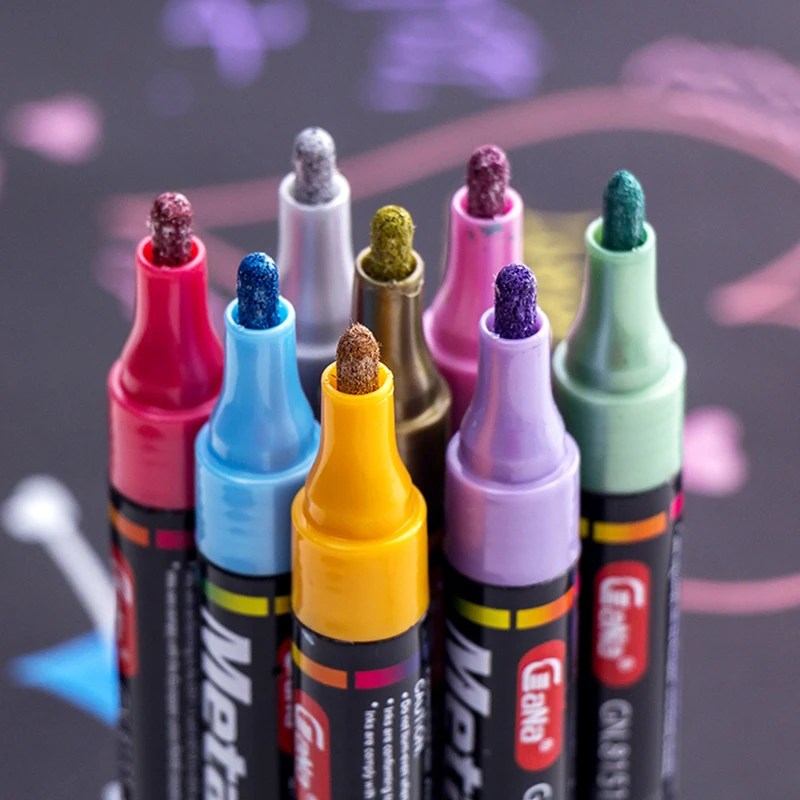 1Pcs Water-based Paint Metal Marker Pens Sharpie 3.0mm Gold Silver Ceramic Rock Glass Porcelain Mug Wood Fabric Canvas Painting