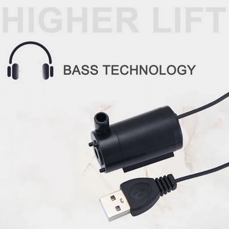 DC 5В USB низкая Шум микро погружной и амфибия Моторный насос водяной 3/4.5V 80 100L/H
