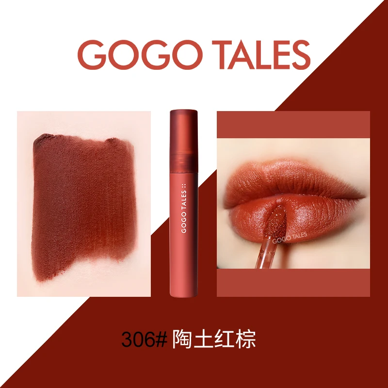 Бархатная матовая губная помада Gogo tales красно коричневый пигмент Вишенки вампира