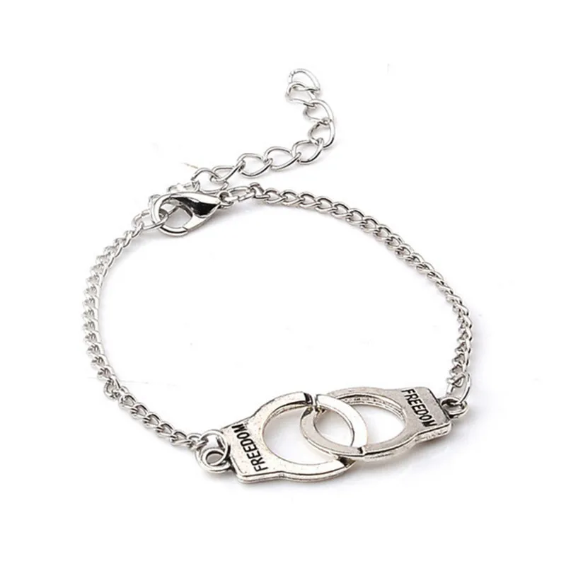ZRM Trendy Handcuffs Bracelets Carved FREEDOM Couples Lock Bangles For Women Men Jewelry Lovers Valentines Day Gifts | Украшения и
