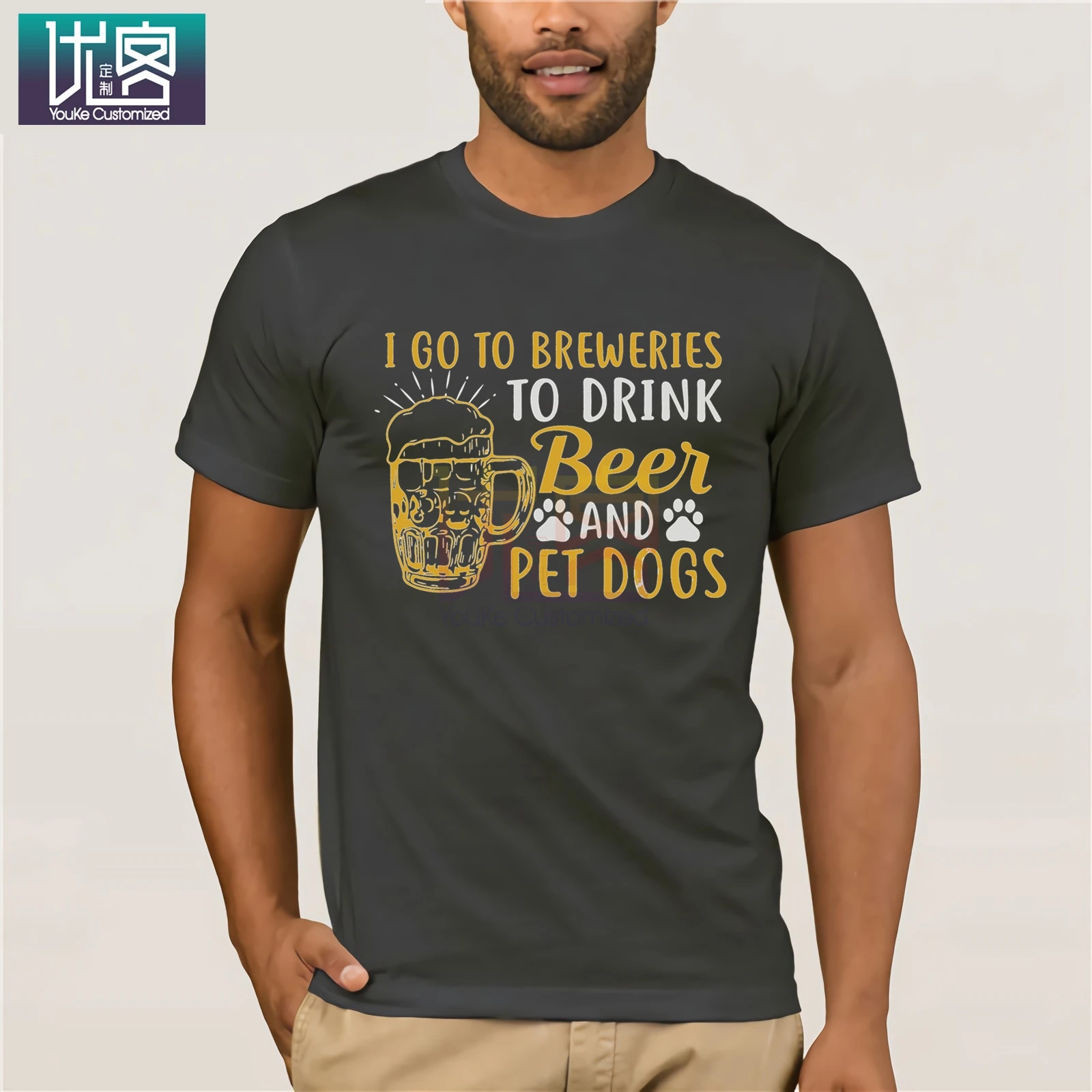 Футболка для собак I go to Breweries Drink Beer and Pet футболка парней хлопковая с длинными