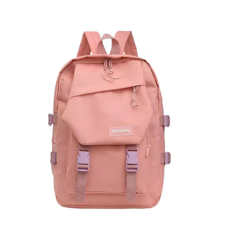 

Korean Style Nylon Backpack Large Capacity Travel Bag for Junior High School Students Preppy Style Campus Solid Color Men's and