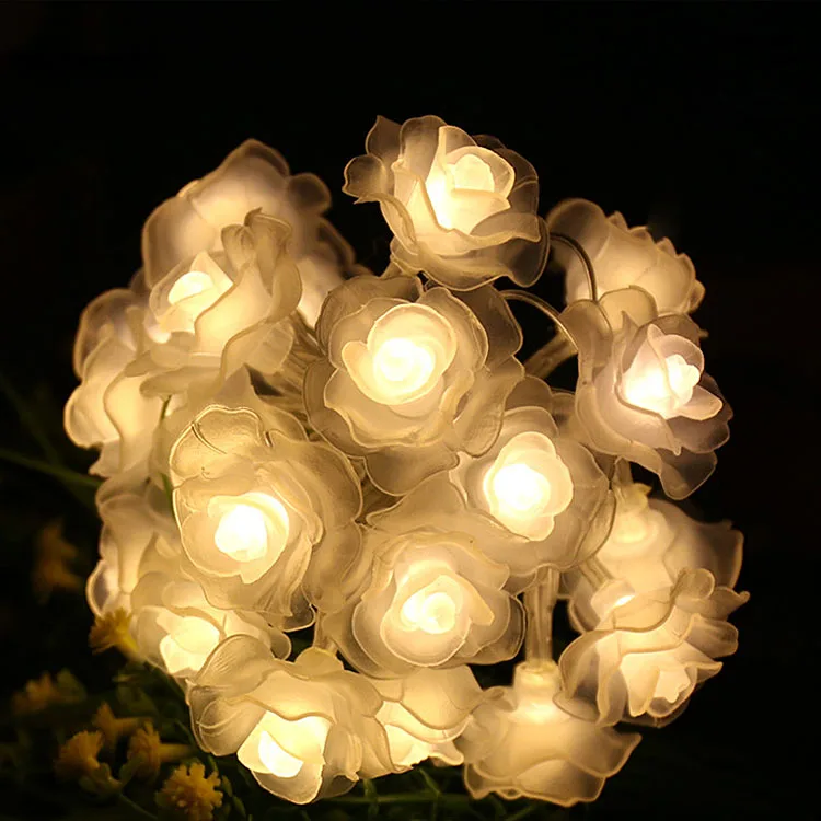

1.5/3/4.5/6M LED Garland Artificial Flower Bouquet String Lights Foam Rose Fairy Lights For Valentine's Day Wedding Decoration