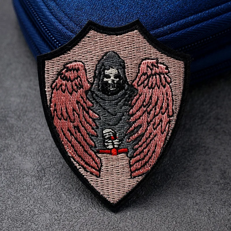 Death Size:6.0x7.8cm Patch for Clothing Iron on Embroidered Sew Applique Cute Fabric Badge DIY Apparel Accessories | Дом и сад