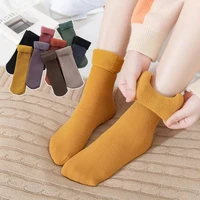 1 pair snow sock thick lamb cashmere socks russia women socks velvet plus warm winter socks