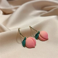 yaologe fashion jewelry pink peach stud earrings cute simple alloy earrings gift for women 2021 new ear accessories oorbellen