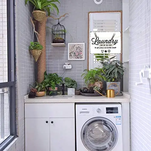 

Wash Dry Fold Repeat Laundry Room Wall Decor Vintage Metal Sign Home Bathroom Wash Room Signs Country Home Decor 8X12Inch
