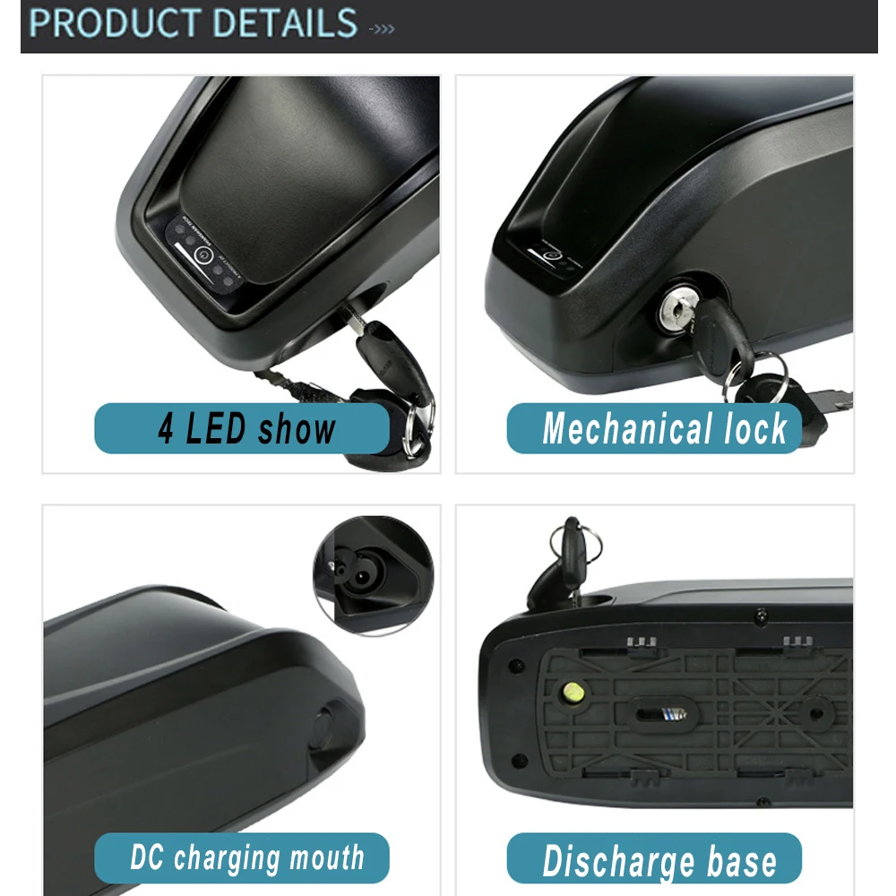 

36V10-20Ah E-Bike Batterie au Lithium, Battery Electrique avec USB Chargeur