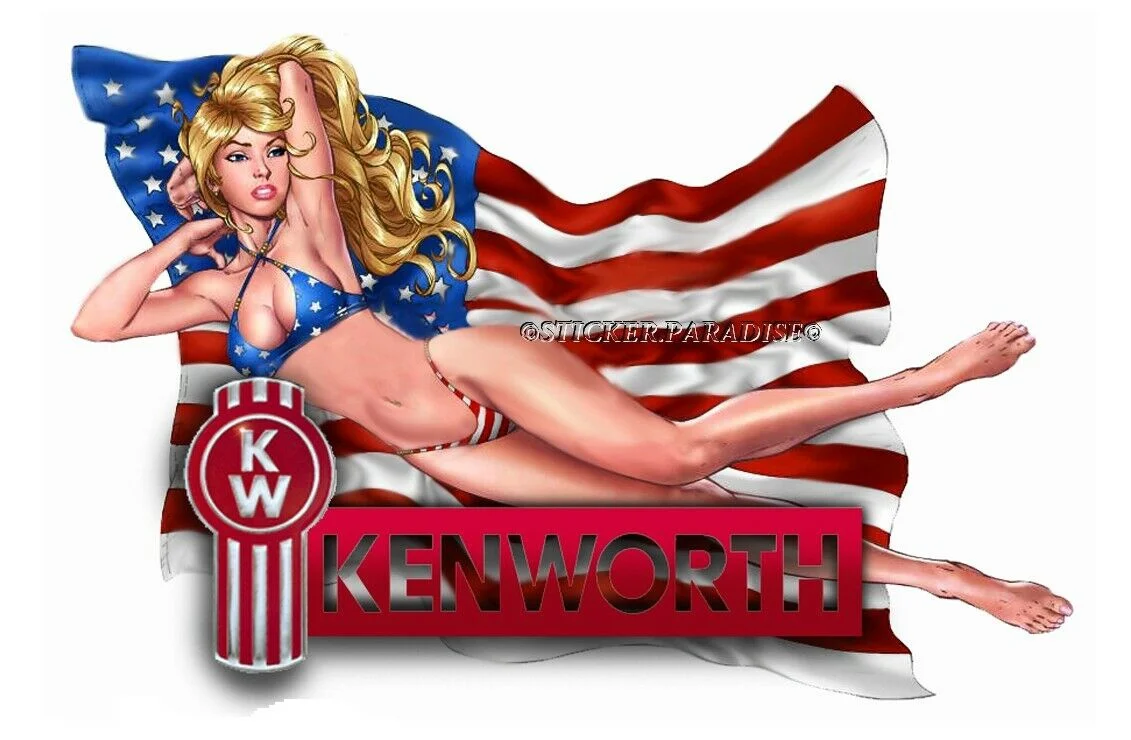 

Наклейка на половину грузовика для KENWORTH USA GIRL, наклейка для гаража, ярлык, мужская пещера, ящик для инструментов